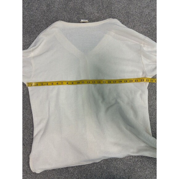 Vintage Huntington Ridge Cream Rib Knit Cardigan Jacket Medium Button Front - Picture 8 of 8